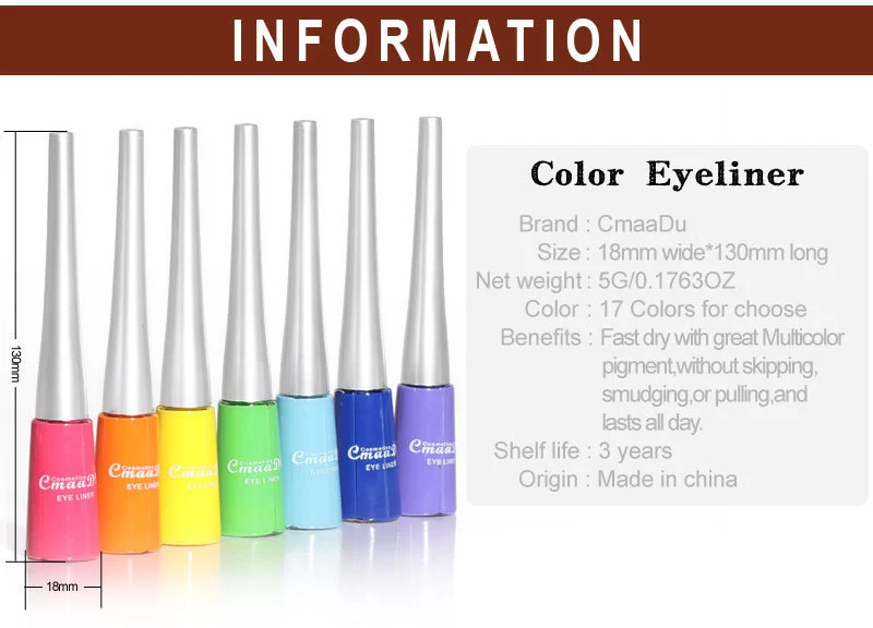 17 Colors Waterproof Liquid Eyeliner Pen Fast-Drying Smudge-Proof 2 17 colors waterproof liquid eyeliner pen lak wut2zpnz desc 2