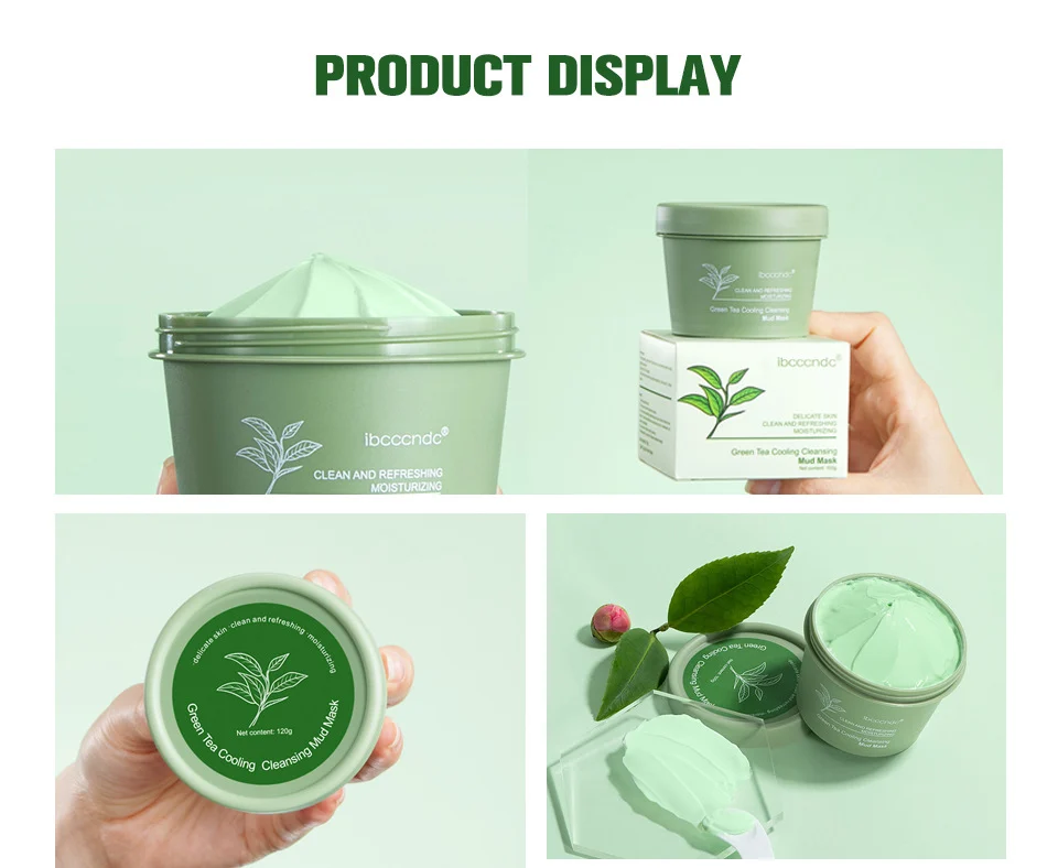 Green Tea Cooling Cleansing Mud Mask for Deep Pore Cleaning and Blackhead Removal - 100g 14 green tea cooling cleansing mud mask lak 5m89phgv desc 14