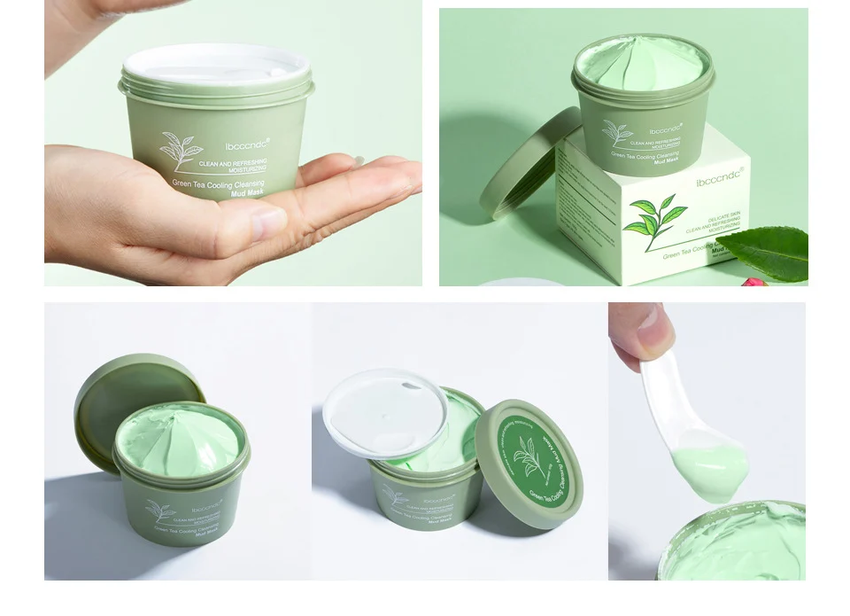 Green Tea Cooling Cleansing Mud Mask for Deep Pore Cleaning and Blackhead Removal - 100g 15 green tea cooling cleansing mud mask lak 5m89phgv desc 15