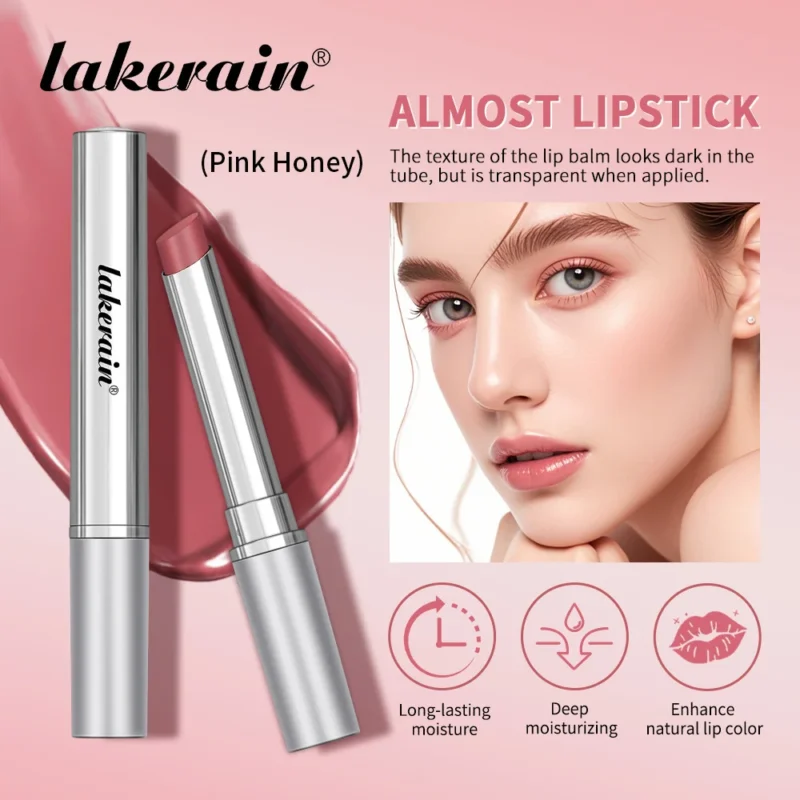 Lakerain Almost Lipstick Pink Honey Moisturizing Lip Balm Sheer Tinted Gloss