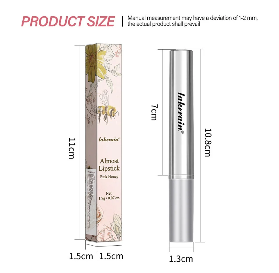 Lakerain Almost Lipstick Pink Honey Moisturizing Lip Balm Sheer Tinted Gloss 10 lakerain almost lipstick pink honey balm lak kwe9dang desc 10