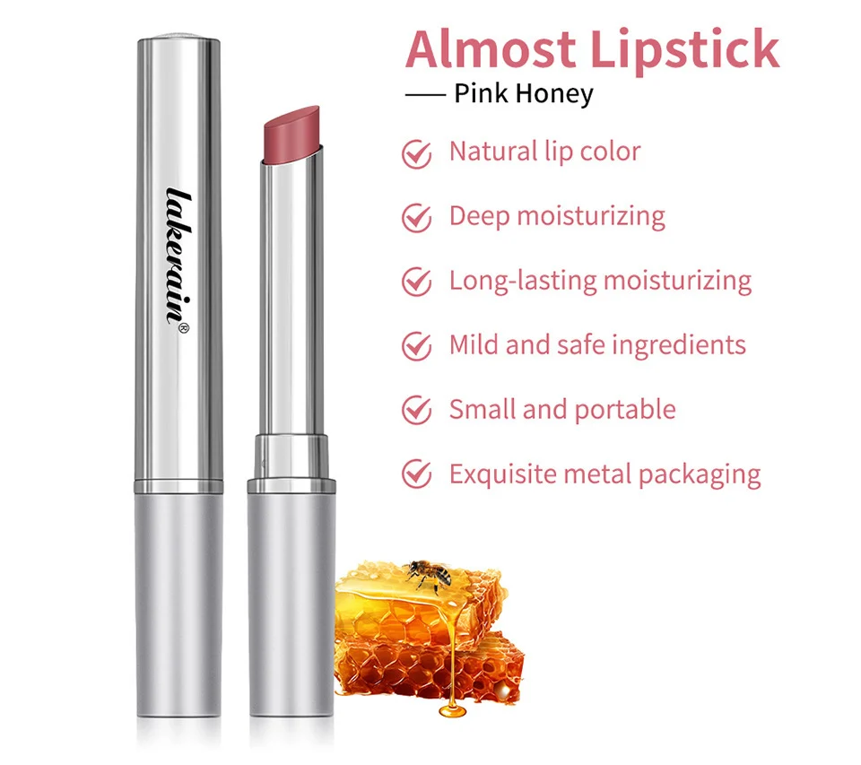 Lakerain Almost Lipstick Pink Honey Moisturizing Lip Balm Sheer Tinted Gloss 5 lakerain almost lipstick pink honey balm lak kwe9dang desc 5