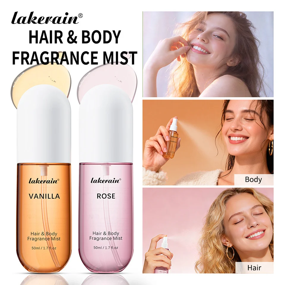 Fragrance Mist for Hair and Body lakerain Long-lasting Vanilla Scent 50ml 1 lakerain hair body fragrance mist lak 9bfk73ph desc 1