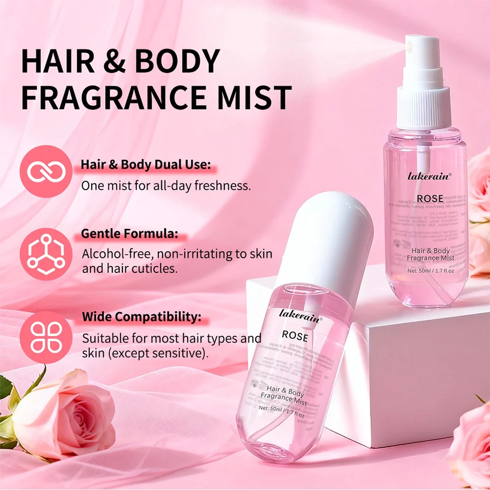 Fragrance Mist for Hair and Body lakerain Long-lasting Vanilla Scent 50ml 2 lakerain hair body fragrance mist lak 9bfk73ph desc 2