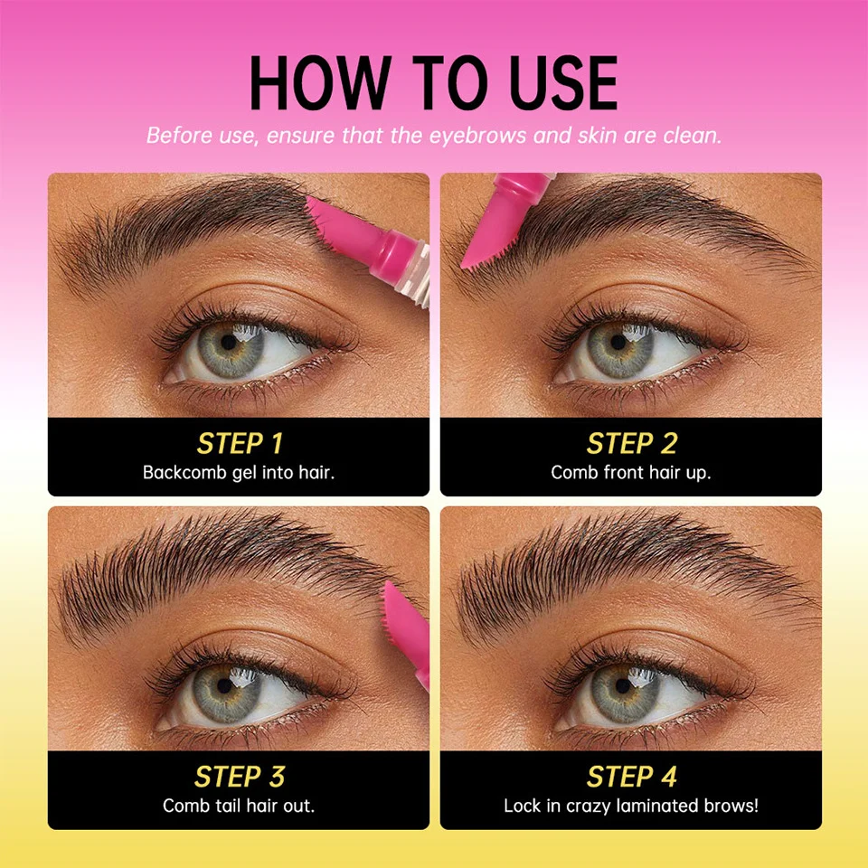 Brow Glue lakerain Strong Hold Styling Gel for Natural 3D Wild Brows 10 lakerain strong styling brow glue gel lak g54mwm48 desc 10