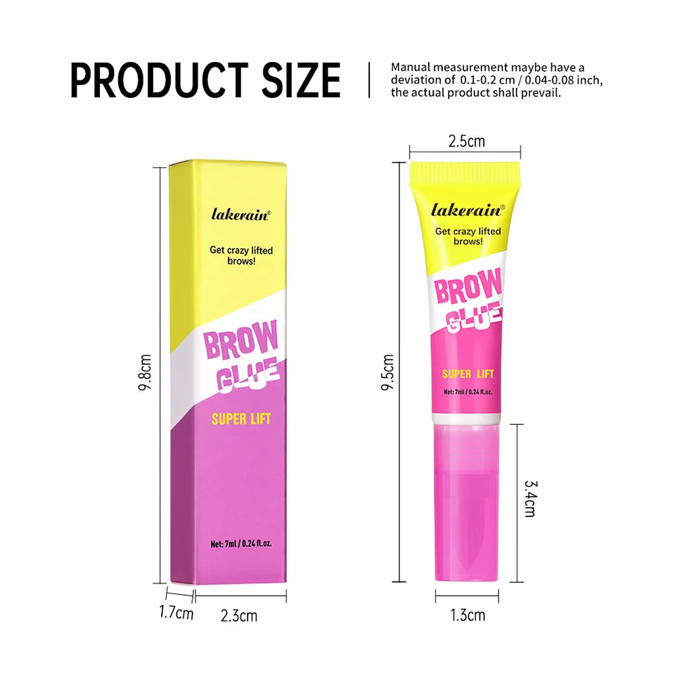 Brow Glue lakerain Strong Hold Styling Gel for Natural 3D Wild Brows 12 lakerain strong styling brow glue gel lak g54mwm48 desc 12