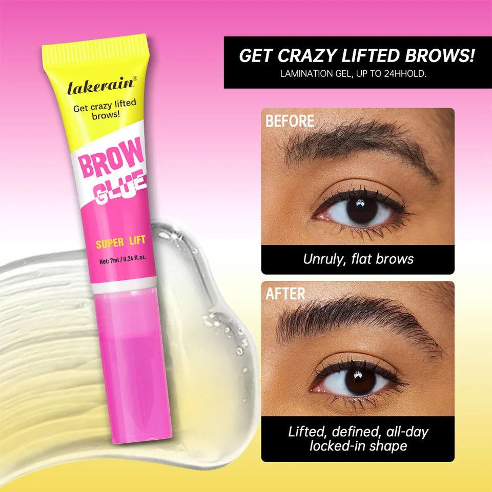 Brow Glue lakerain Strong Hold Styling Gel for Natural 3D Wild Brows 5 lakerain strong styling brow glue gel lak g54mwm48 desc 5