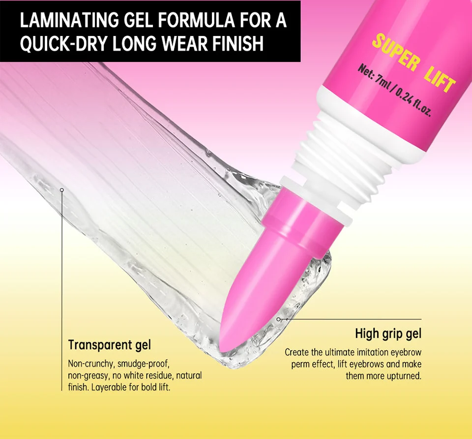 Brow Glue lakerain Strong Hold Styling Gel for Natural 3D Wild Brows 9 lakerain strong styling brow glue gel lak g54mwm48 desc 9