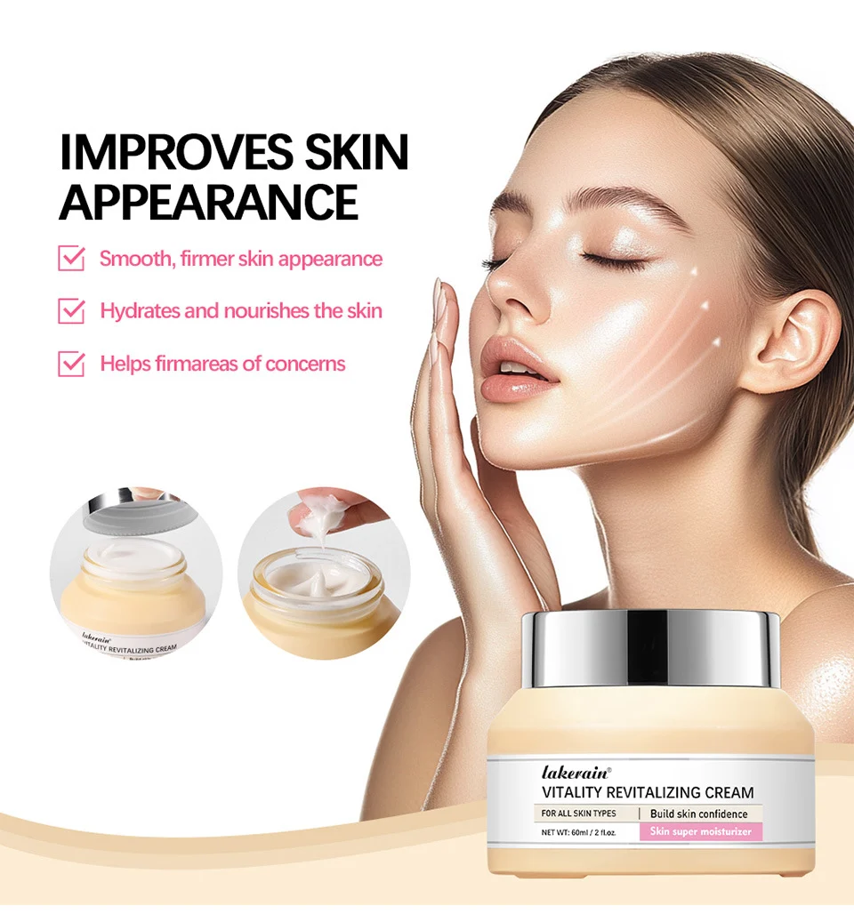 Lakerain Vitality Revitalizing Cream Anti-Aging Face Moisturizer for Firming & Hydration (60ml) 3 lakerain vitality revitalizing cream anti aging moisturizer lak 556anqhq desc 3
