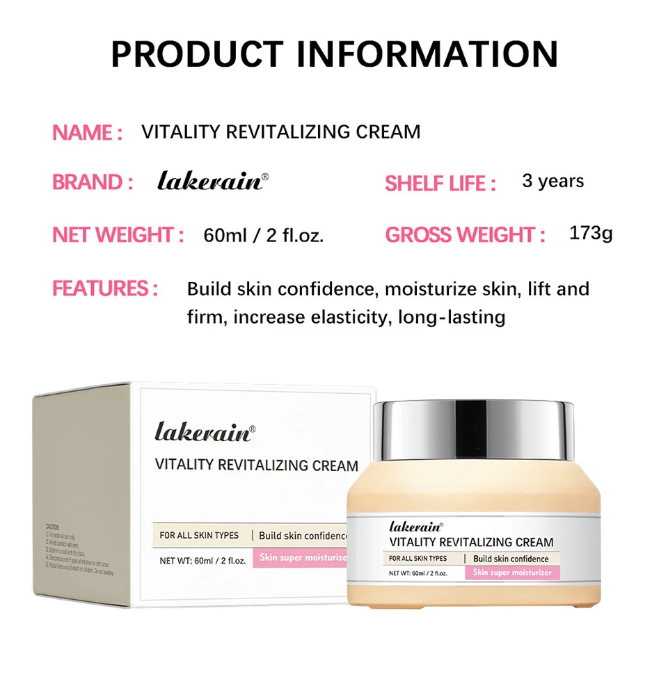 Lakerain Vitality Revitalizing Cream Anti-Aging Face Moisturizer for Firming & Hydration (60ml) 9 lakerain vitality revitalizing cream anti aging moisturizer lak 556anqhq desc 9