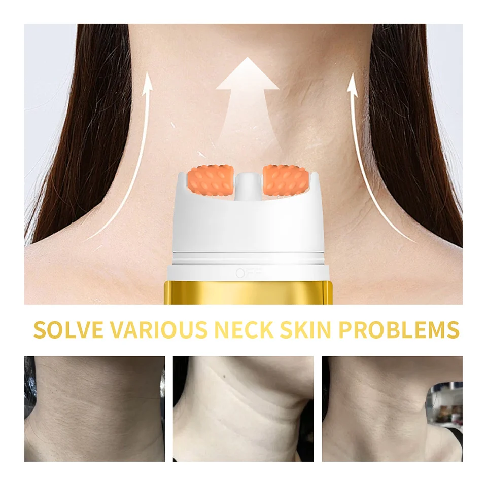 Neck Firming Cream with Dual Roller Massager - AH-8 Peptide Anti-Aging Lifting Moisturizer for Wrinkles & Fine Lines (100g) 5 neck firming cream ah8 roller massager lak dv2fbnh7 desc 5