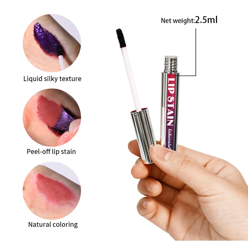 Peel-Off Lip Stain Waterproof Long-Lasting Matte Liquid Lipstick Set 11 peel off lip stain waterproof matte liquid lipstick lak tgy72yvd desc 11