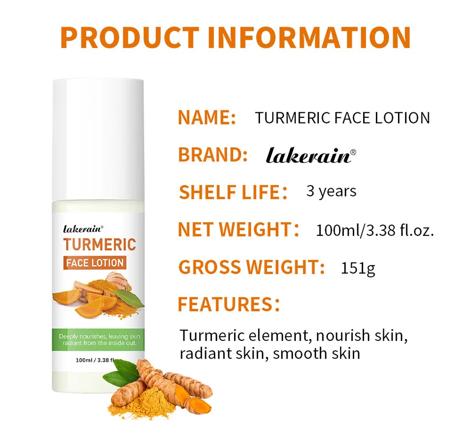 Turmeric Face Lotion Hydrating & Brightening Moisturizer with Niacinamide 100ml 10 turmeric face lotion moisturizer lak 4cat4bs5 desc 10
